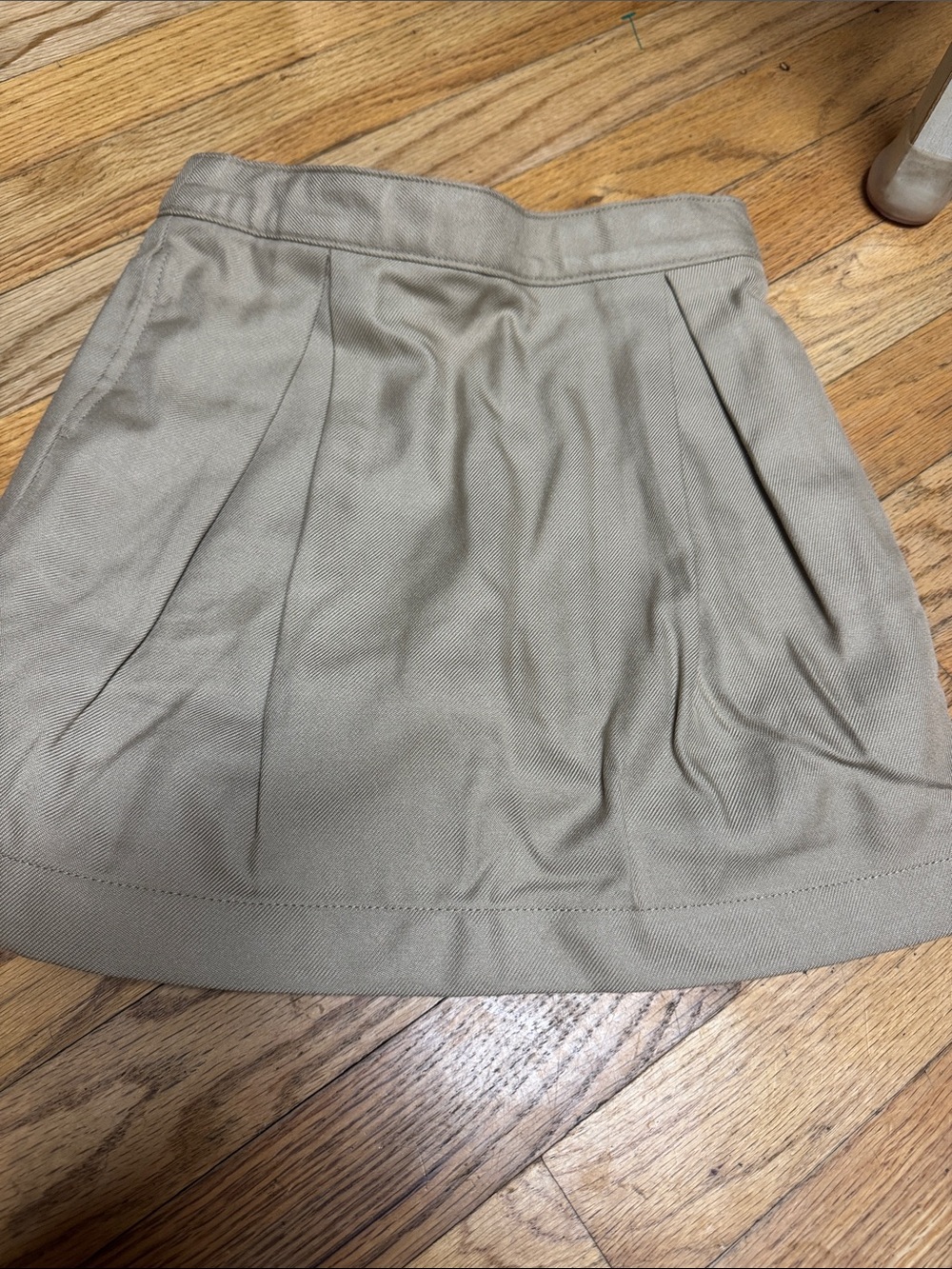 Lands' End Pleated Mini Skirt in Light Taupe